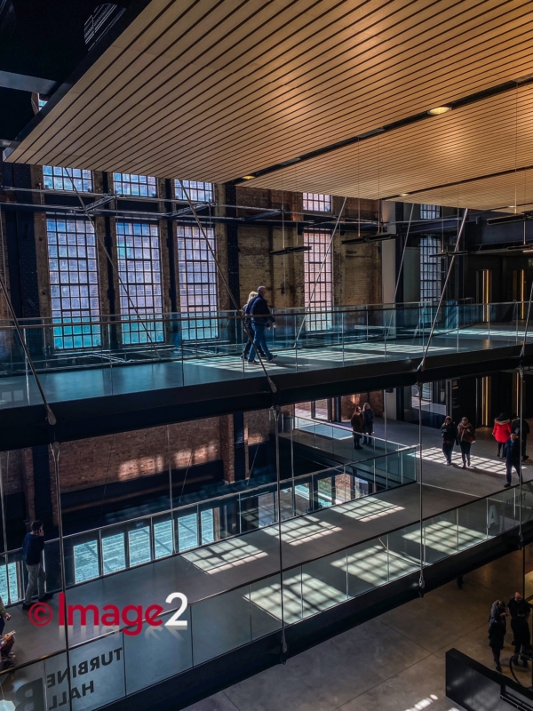 Interior photography highlighting industrial feel of the renovated Battersea power station
