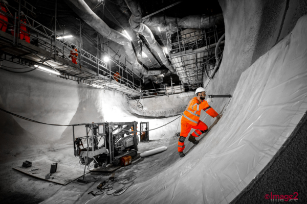 Crossrail, Constructing huge tunnels under the Thames. Construction Photographer London