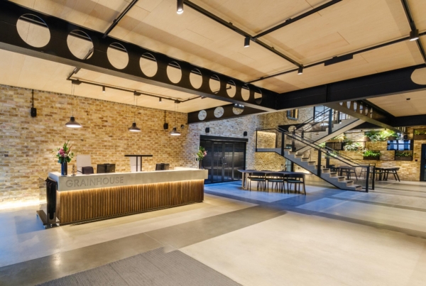 The "Grain House" reception area. Was a warehouse now a beautifully converted office