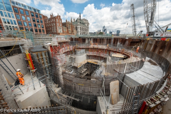 Thames Tideway Tunnel. Image showing construction on site. Construction Photographer London