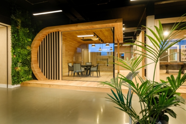 IQ Design centre showing the the beautiful timber finish in Avino Atelier timber showroom